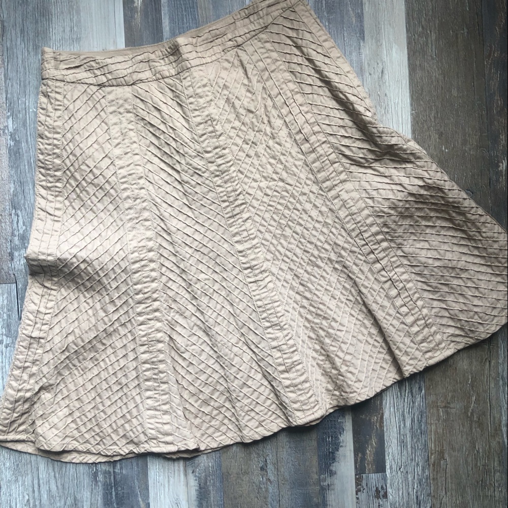 Tan skirt with accent stitching